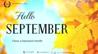 Hello September Flyer Template | Welcome September Greeting & Seasonal Design Presentation (16:9)
